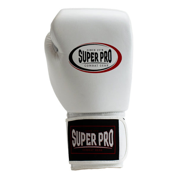 Super Pro Combat Gear Thai-Pro Lederen (Thai)bokshandschoenen Wit/Zwart