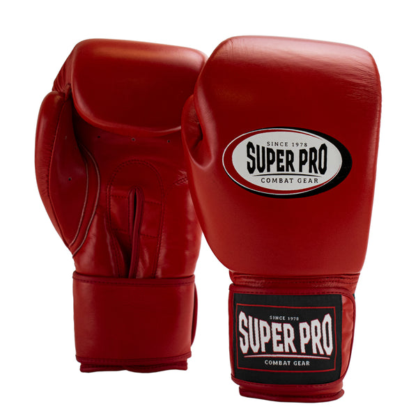 Super Pro Combat Gear Thai-Pro Lederen (Thai)bokshandschoenen Rood