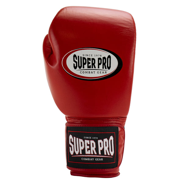 Super Pro Combat Gear Thai-Pro Lederen (Thai)bokshandschoenen Rood