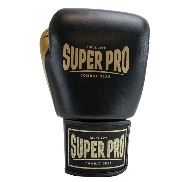 Super Pro Lederen (thai)bokshandschoenen Enforcer Zwart/Goud