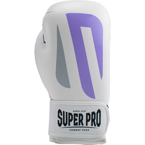 Super Pro Combat Gear (kick)Bokshandschoenen PU No Mercy Wit/Paars/Zilver