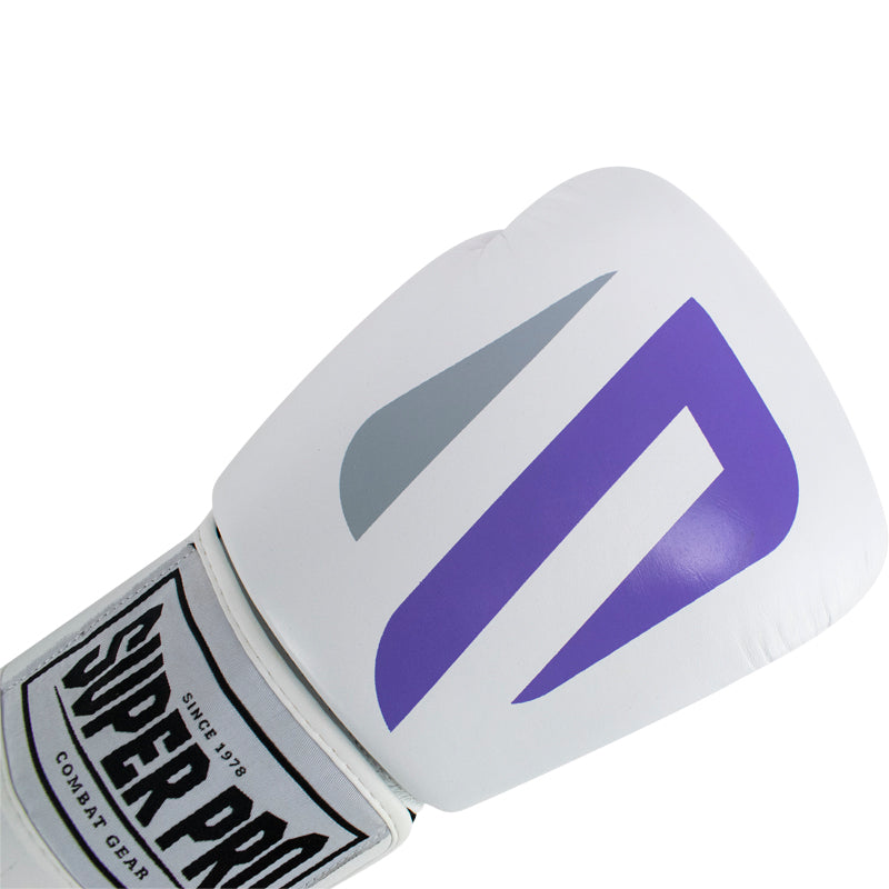 Super Pro Combat Gear (kick)Bokshandschoenen PU No Mercy Wit/Paars/Zilver
