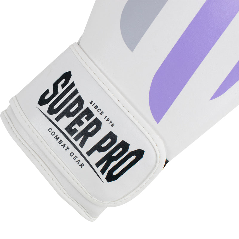 Super Pro Combat Gear (kick)Bokshandschoenen PU No Mercy Wit/Paars/Zilver