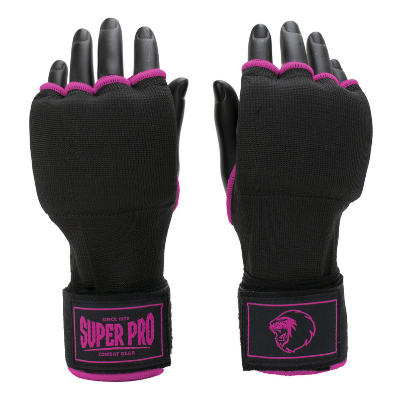 Super Pro Combat Gear Binnenhandschoenen Met Bandage Zwart/Roze