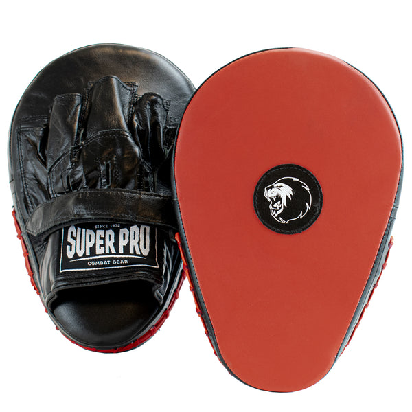 Super Pro Lederen Flat Hook and Jab Pad Zwart/Rood