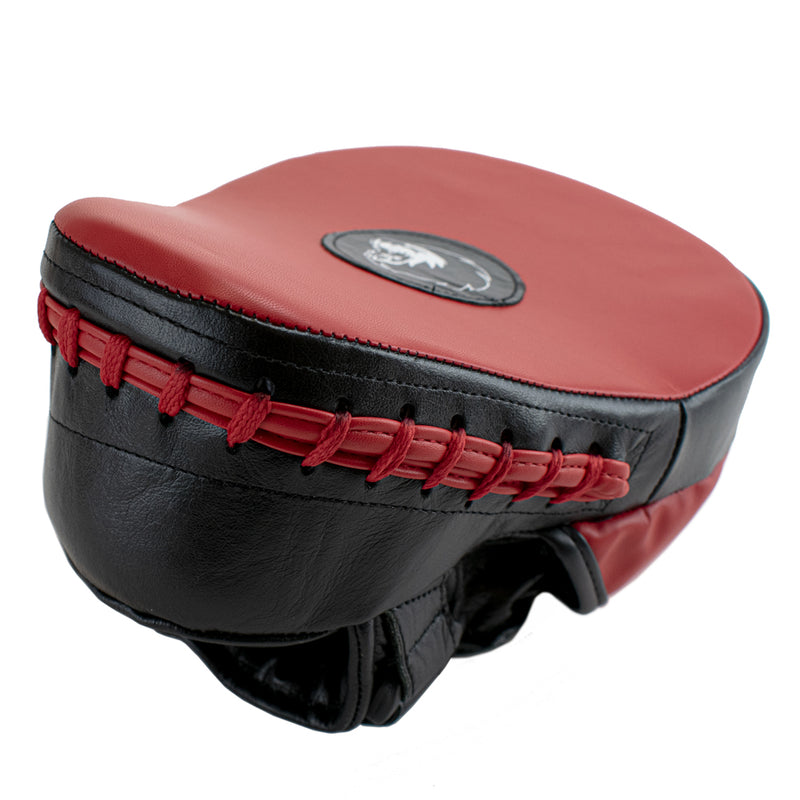 Super Pro Lederen Gebogen Hook and Jab Pad Zwart/Rood