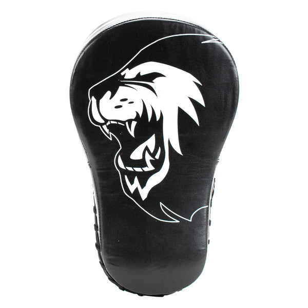 Super Pro Combat Gear Handmitts Long Curved Leder Zwart/Wit