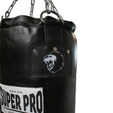 Super Pro Leather Punch Bag Split Zwart/Rood