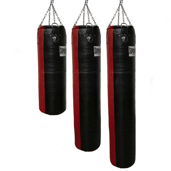 Super Pro Leather Punch Bag Split Zwart/Rood