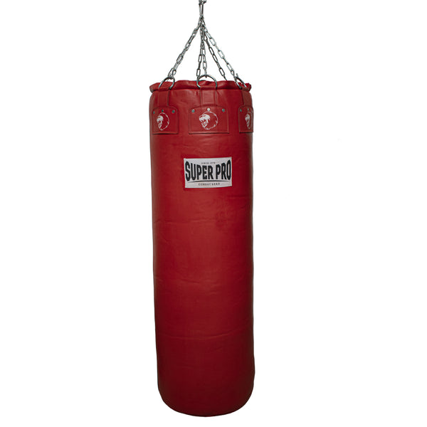 Super Pro Leather Punch Bag Gigantor Zwart/Rood 138x42 cm