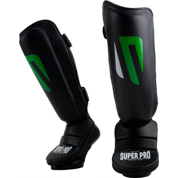 Super Pro Combat Gear Scheenbeschermers No Mercy Zwart/Groen/Zilver