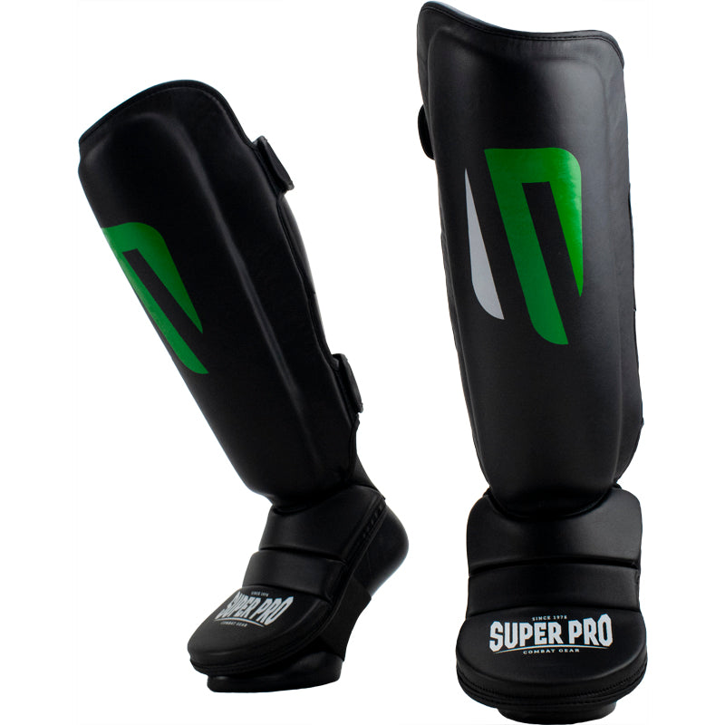 Super Pro Combat Gear Scheenbeschermers No Mercy Zwart/Groen/Zilver