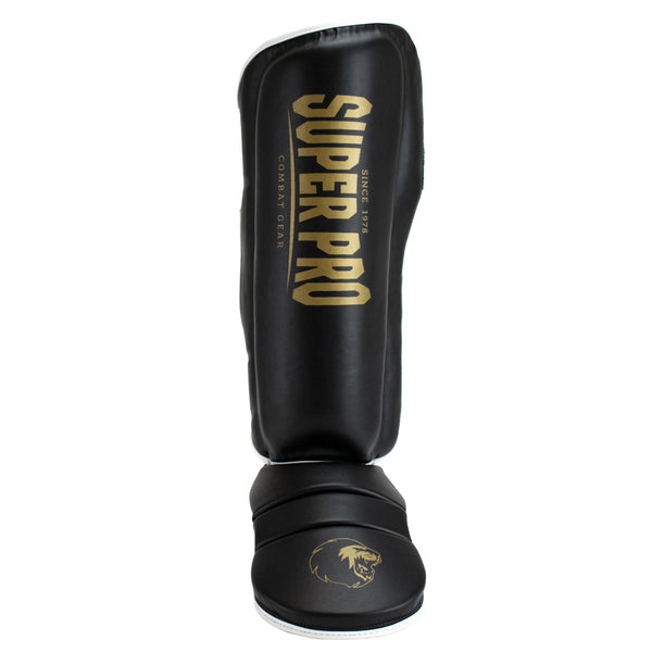 Super Pro Combat Gear Scheenbeschermer Protector SE Zwart/Goud/Wit