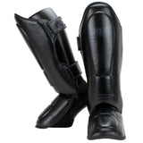 Super Pro Combat Gear Lederen Scheenbeschermer Guardian Zwart