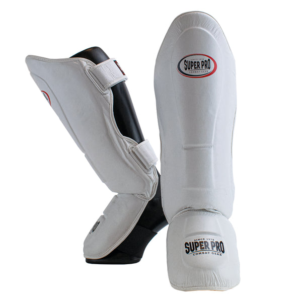 Super Pro Combat Gear Thai-Pro Shin Guard Wit/Zwart