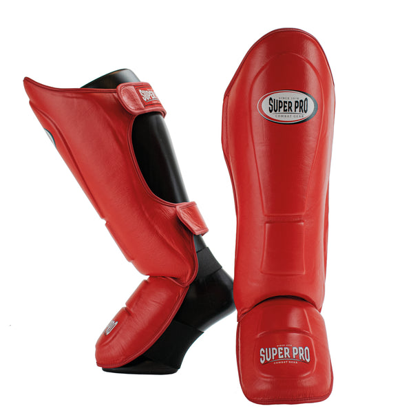 Super Pro Combat Gear Thai-Pro Shin Guard Rood/Zwart
