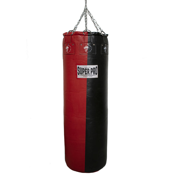 Super Pro Leather Punch Bag Gigantor Zwart/Rood 138x42 cm