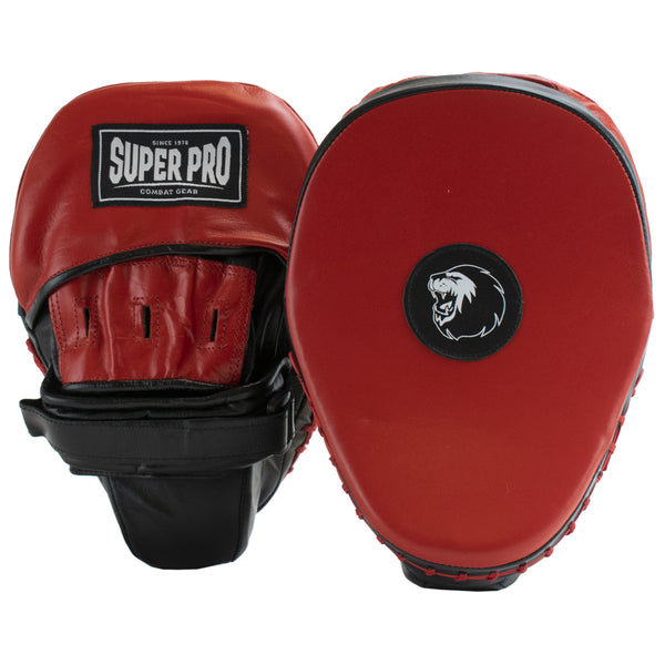 Super Pro Light Weight Gebogen Hook and Jab Pad Zwart/Rood