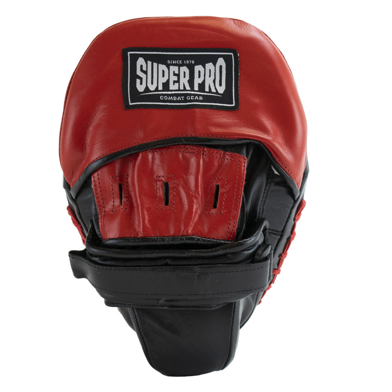 Super Pro Light Weight Gebogen Hook and Jab Pad Zwart/Rood